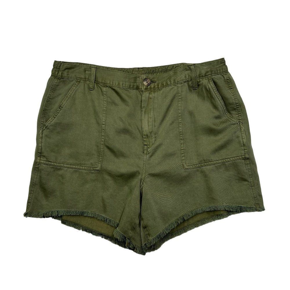aerie Olive Green High-Rise Utility Shorts